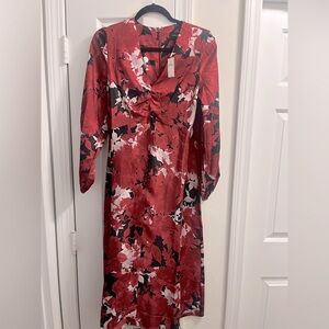 Banana Republic Floral Silky Column Midi dress